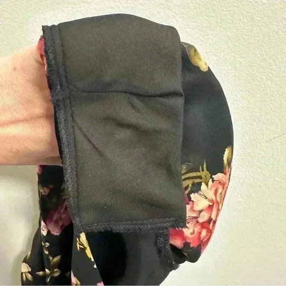 Vintage 1990s Talbots Floral Black Silk Flutter A-Line Midi Dress – Women’s 4 - Picture 13 of 13